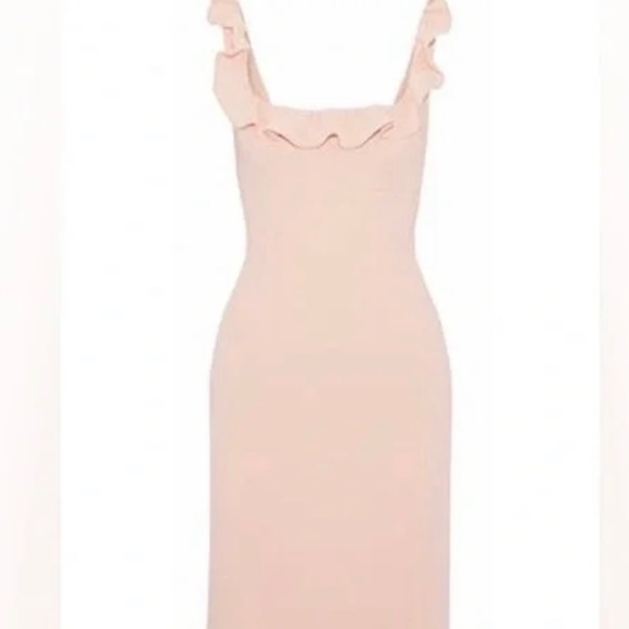 CINQ À SEPT Woman Opalina Fluted Ruffle-trimmed Crepe Dress - Picture 2 of 10